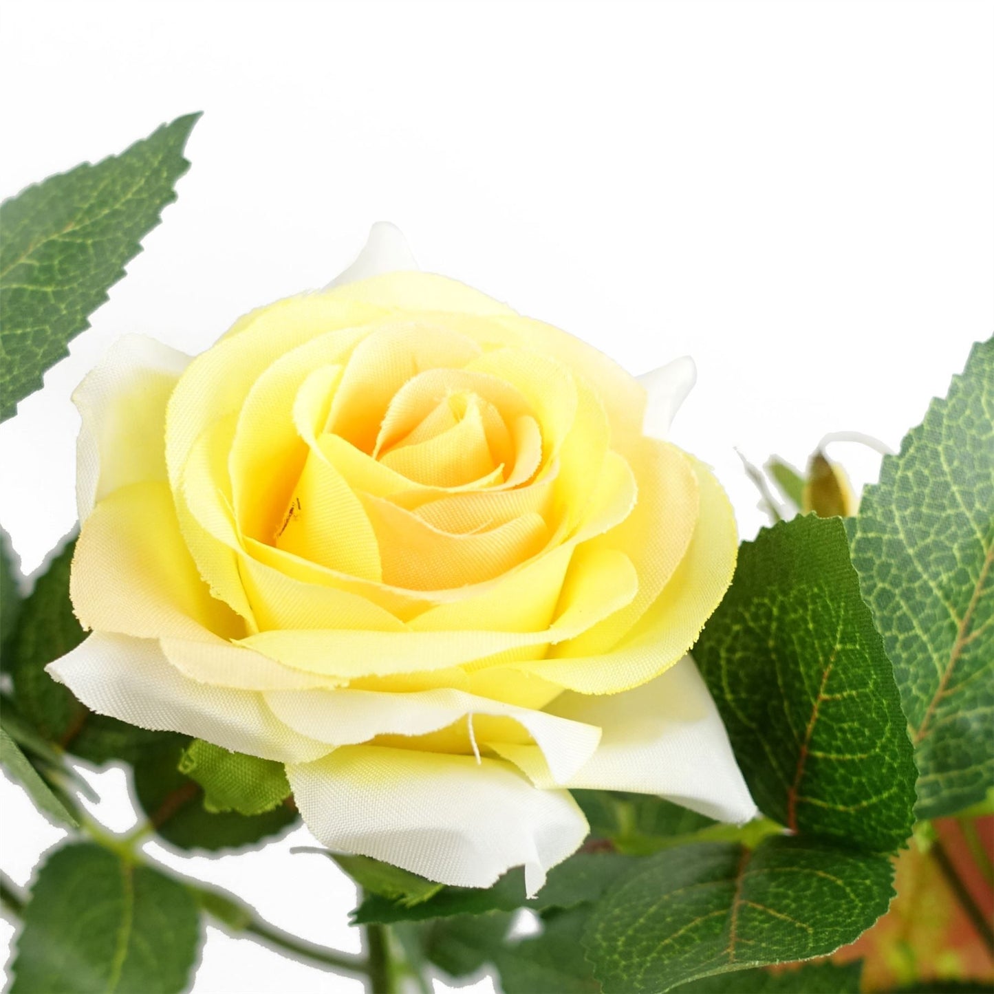 Stunning 50cm Artificial Yellow Rose Plant - No Maintenance, Instant Elegance!