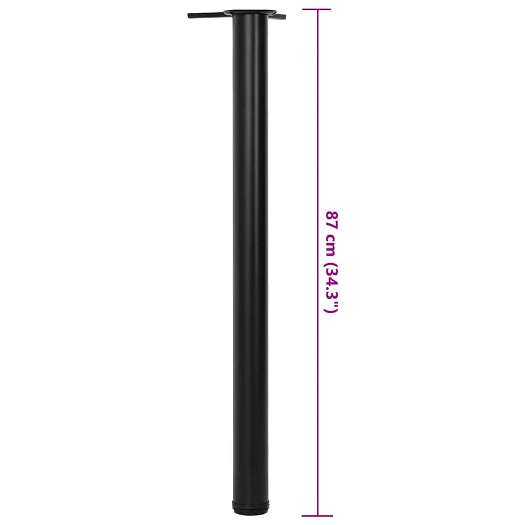 4 Height Adjustable Table Legs Black 870 mm