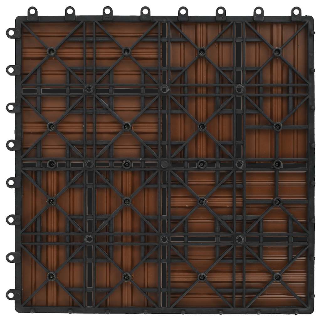 22 pcs Decking Tiles 30x30 cm 2 sqm WPC Brown