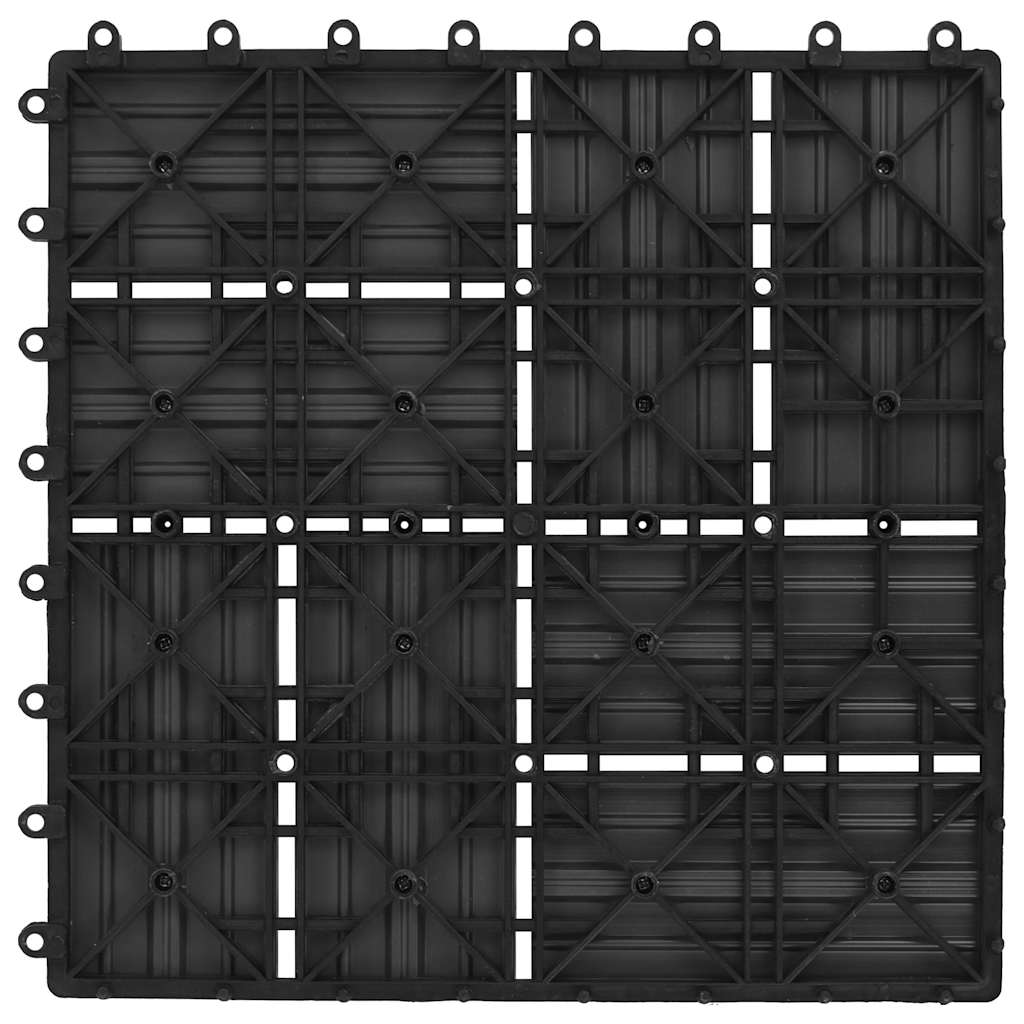 22 pcs Decking Tiles 30x30 cm 2 sqm WPC Black