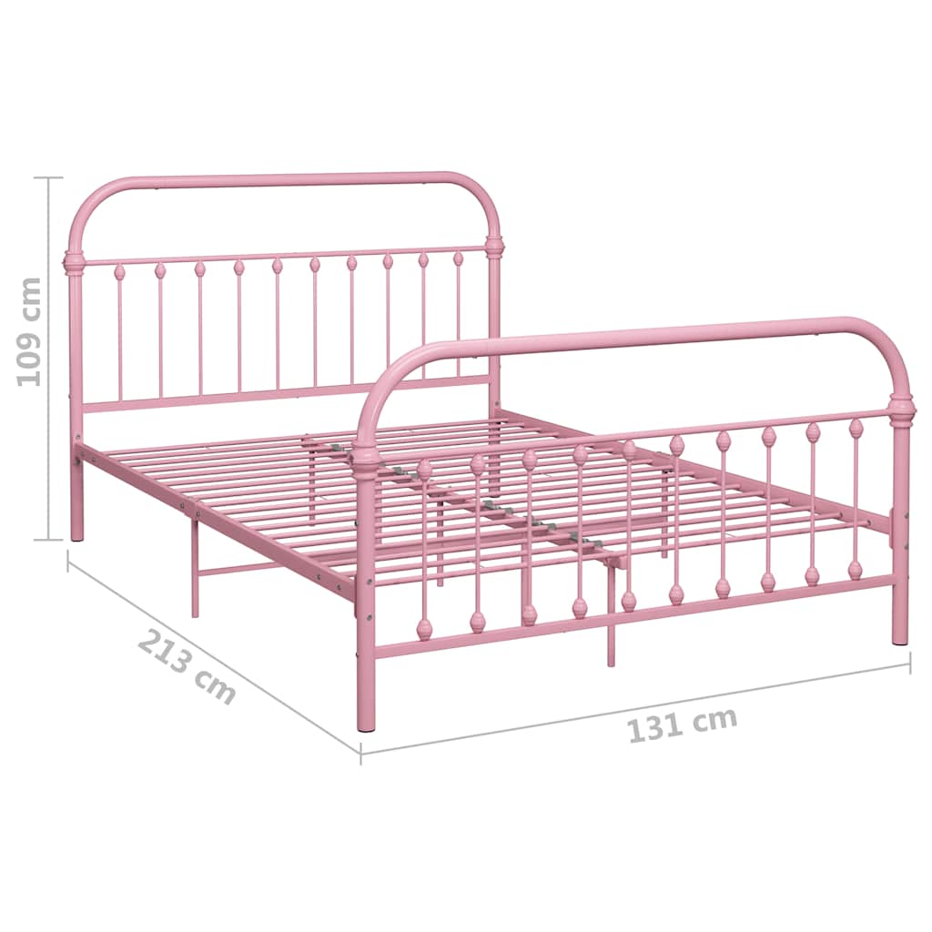 284512 vidaXL Bed Frame without Mattress Pink Metal 120x200 cm