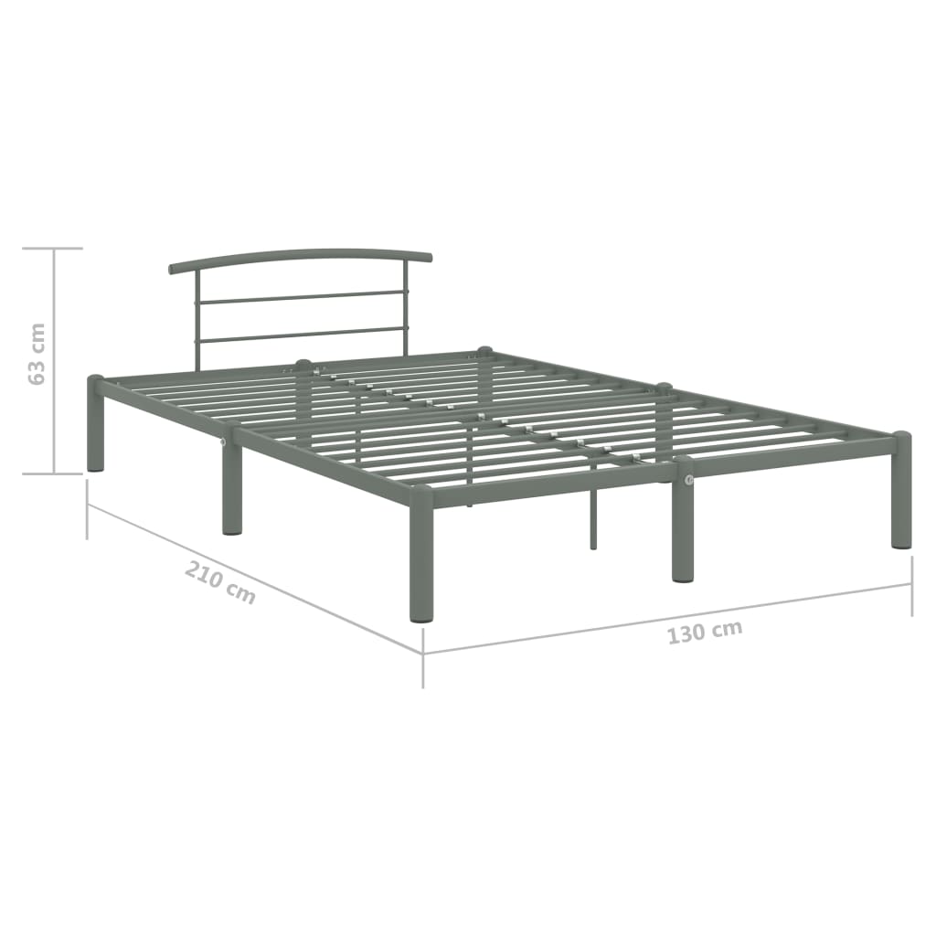 284664 vidaXL Bed Frame without Mattress Grey Metal 120x200 cm