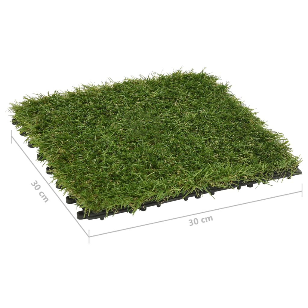 Artificial Grass Tiles 22 pcs Green 30x30 cm