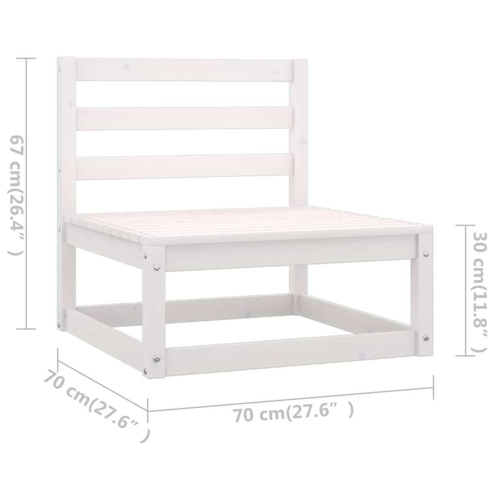 4 Piece Garden Lounge Set White Solid Wood Pine