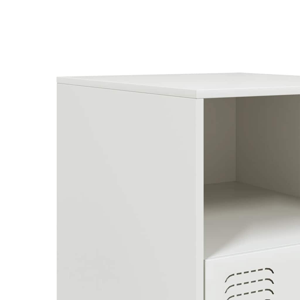 Bedside Cabinet White 34.5x39x44 cm Steel