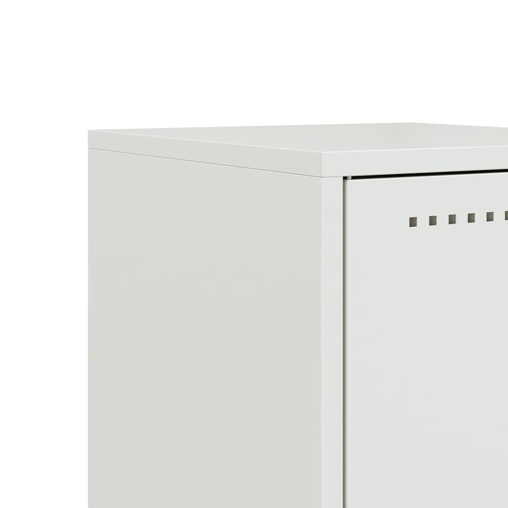 Bedside Cabinet White 36x39x43.5 cm Steel