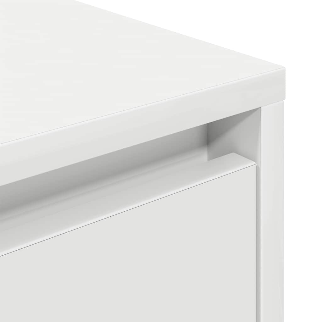 Bedside Cabinet with LED Lights White 38x34x50 cm