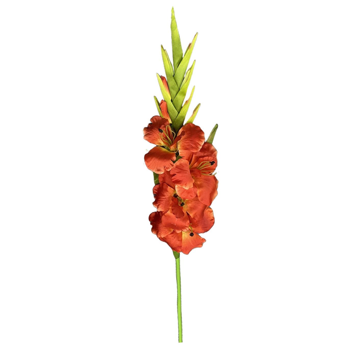 Vibrant 115cm Faux Orange Gladioli Stem - Effortless Elegance for Any Space!