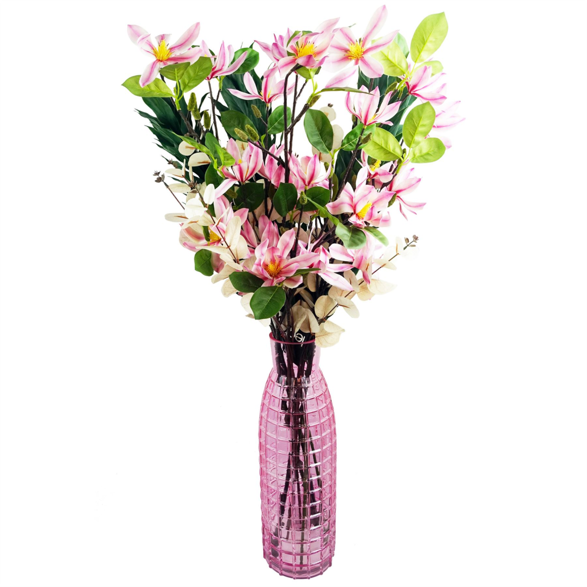 Stunning 100cm Pink Magnolia Floral Spray for Effortless Decor Elegance