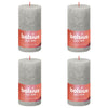 Bolsius Rustic Pillar Candles Shine 4 pcs 130x68 mm Sandy Grey