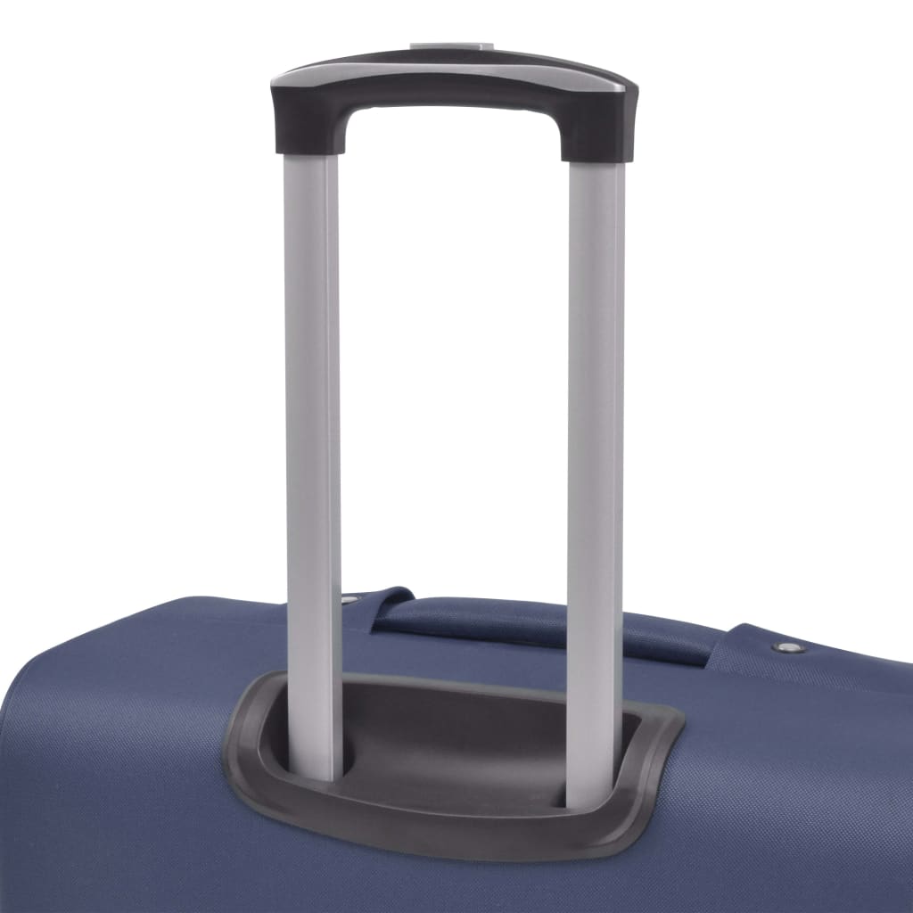 3 Piece Soft Case Trolley Set Navy Blue