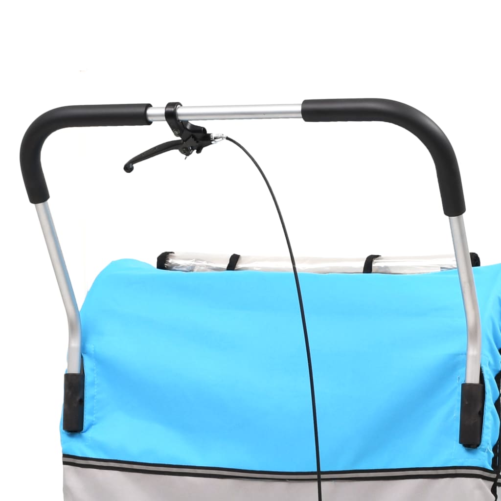 2-in-1 Bike Trailer & Stroller Blue and Grey