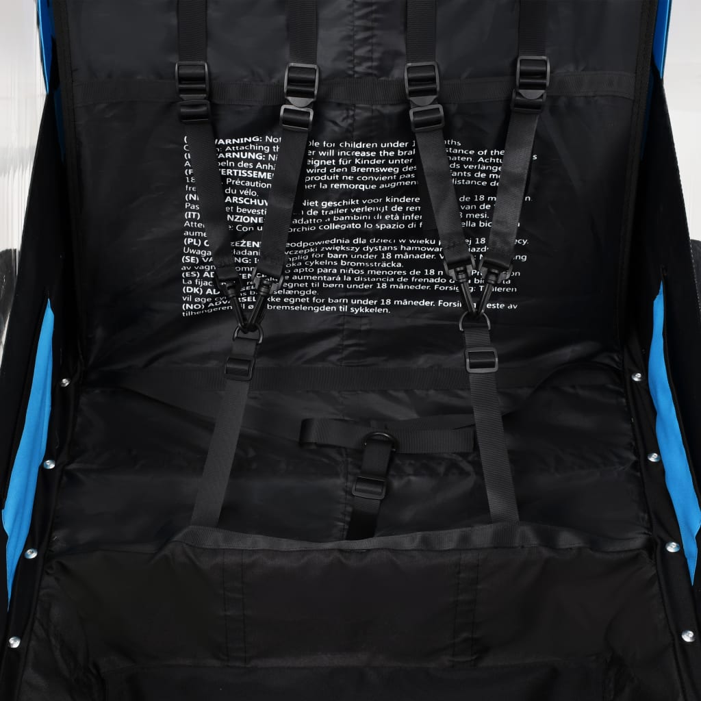 2-in-1 Bike Trailer & Stroller Blue and Grey