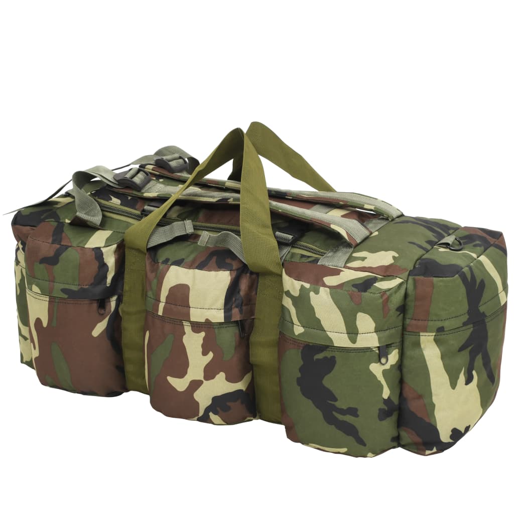 3-in-1 Army-Style Duffel Bag 45 L Camouflage