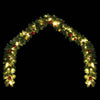 Christmas Garland Decorated with Baubles and LED Lights 5 m