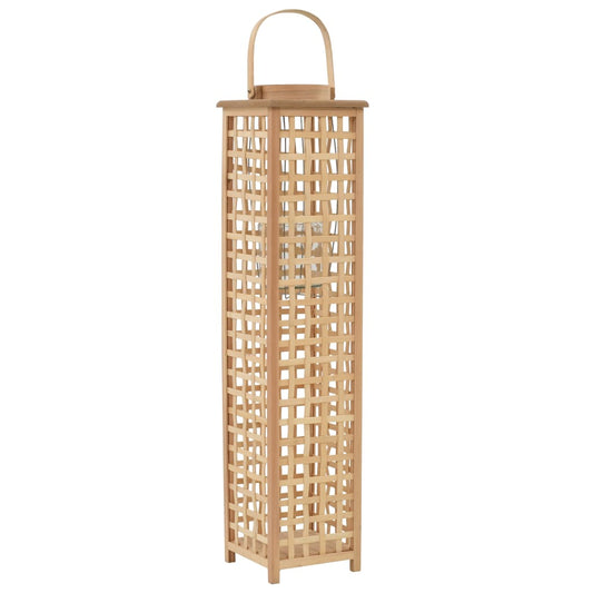 Hanging Candle Lantern Holder Bamboo Natural