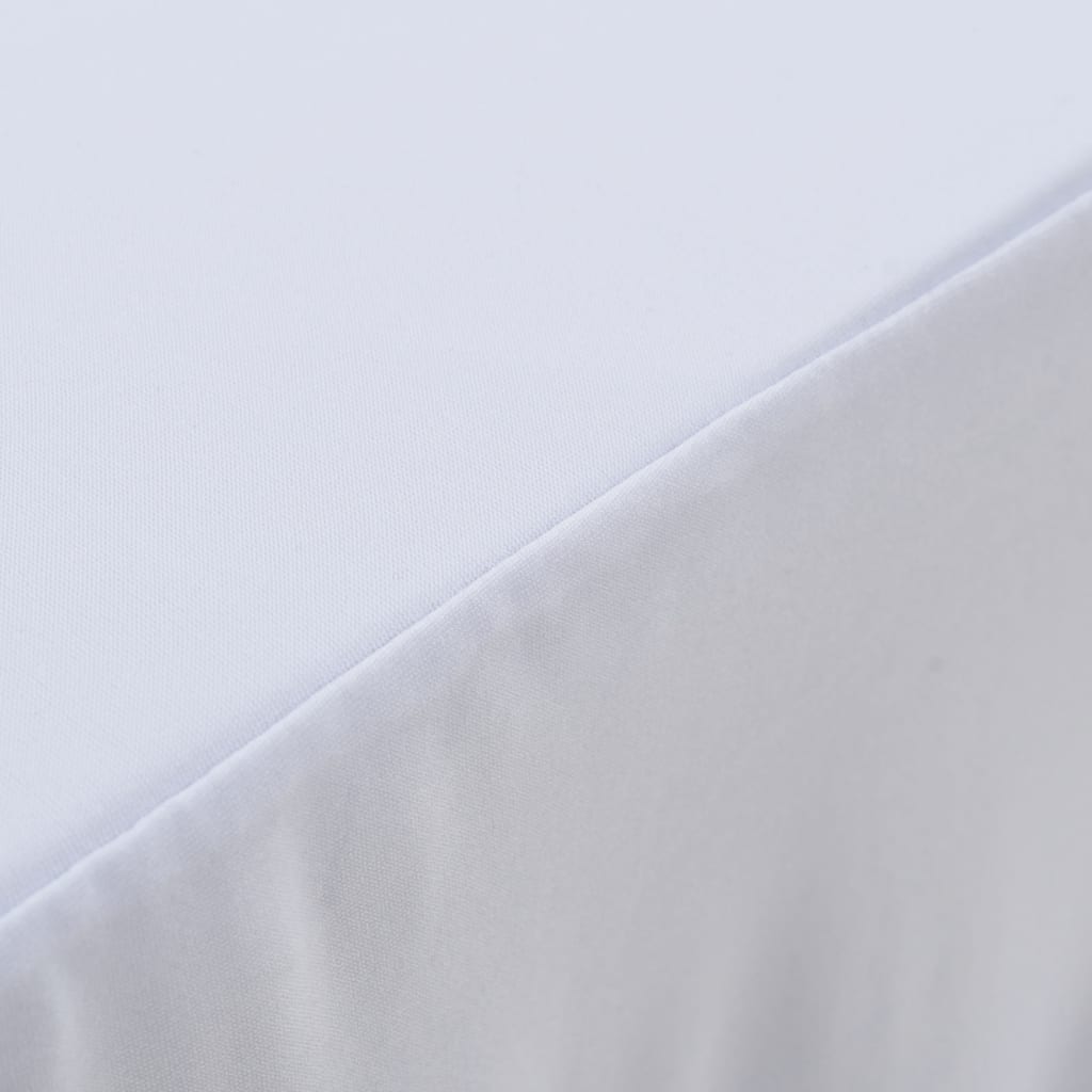 2 pcs Stretch Table Covers with Skirt 120x60.5x74 cm White