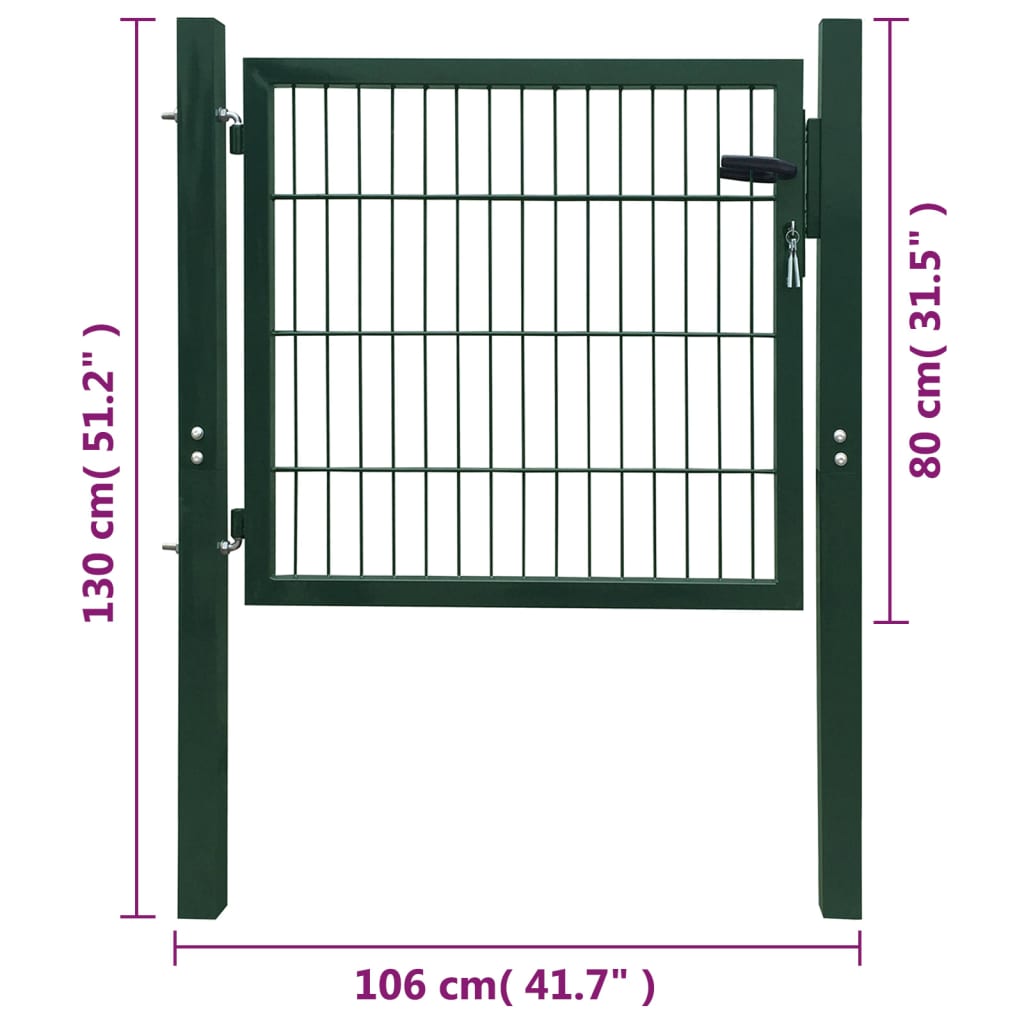 2D Fence Gate (Single) Green 100x80 cm