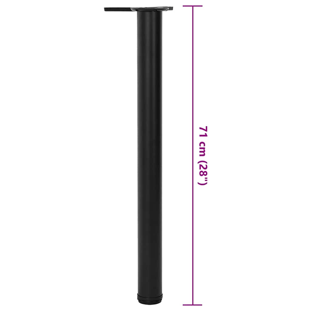 4 Height Adjustable Table Legs Black 710 mm