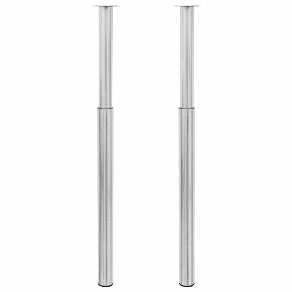 2 Telescopic Table Legs Stainless Steel 710 mm-1100 mm