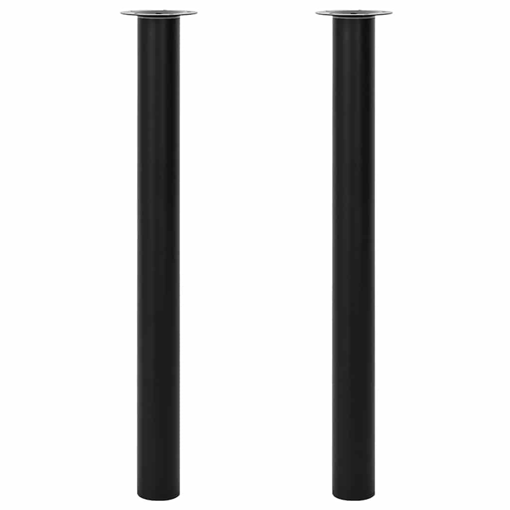 2 Telescopic Table Legs Black 710 mm-1100 mm