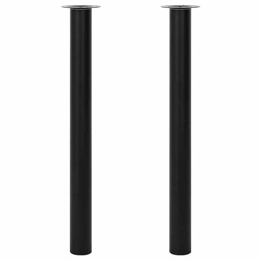 2 Telescopic Table Legs Black 710 mm-1100 mm