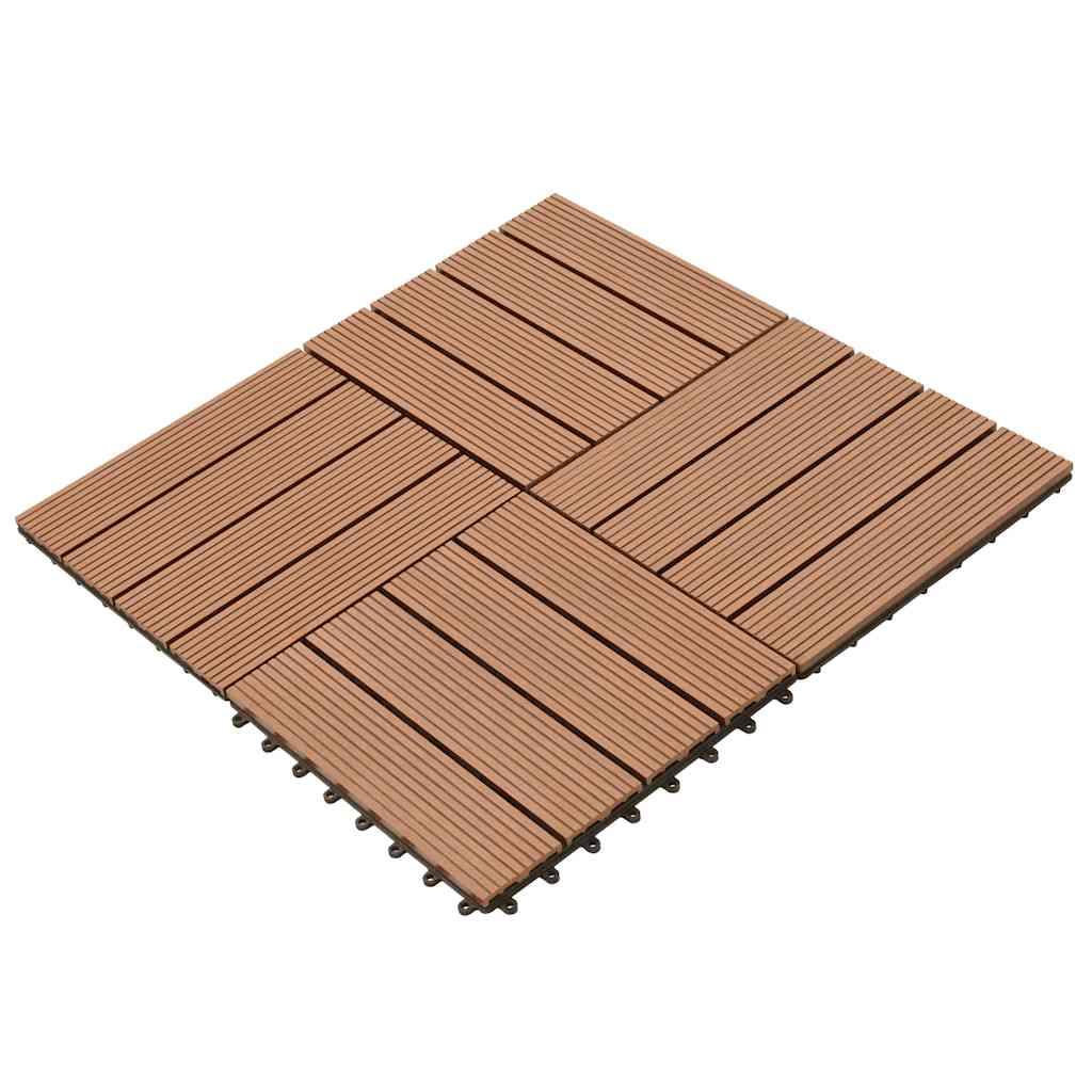 22 pcs Decking Tiles 30x30 cm 2 sqm WPC Dark Brown