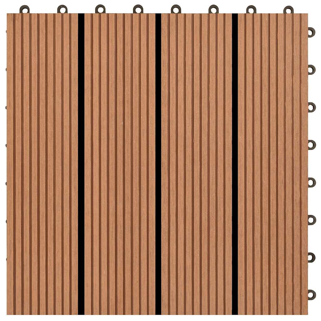 22 pcs Decking Tiles 30x30 cm 2 sqm WPC Dark Brown