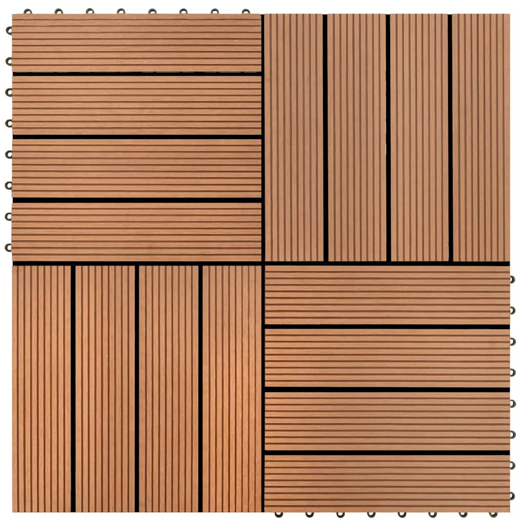 22 pcs Decking Tiles 30x30 cm 2 sqm WPC Dark Brown