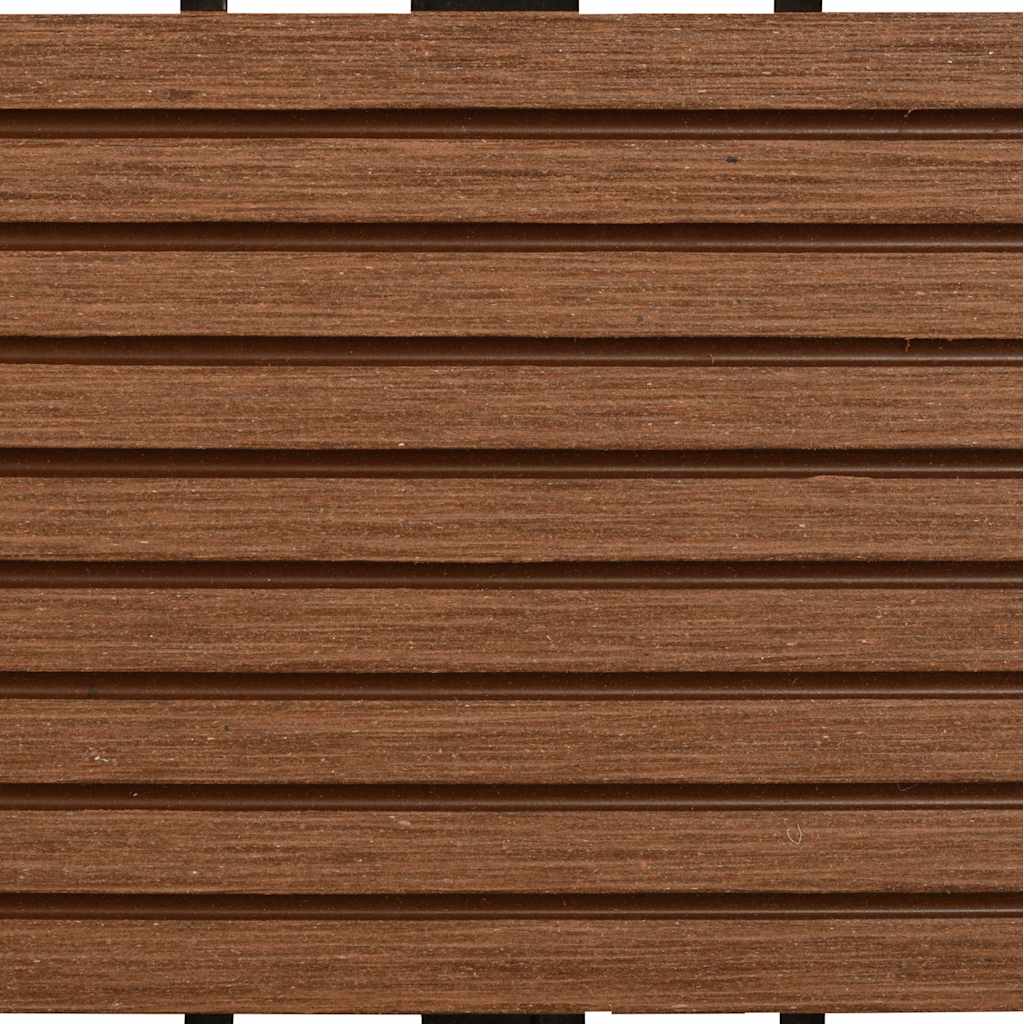 22 pcs Decking Tiles 30x30 cm 2 sqm WPC Dark Brown