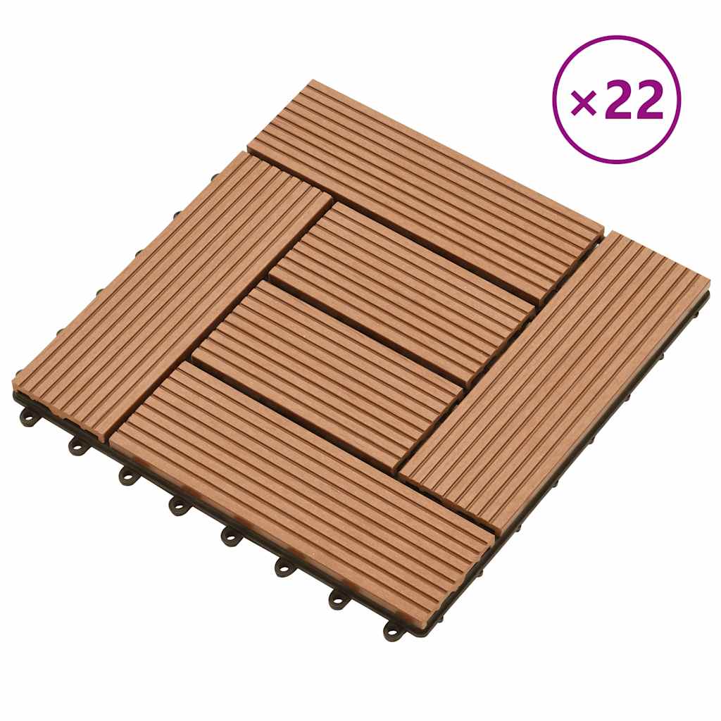 22 pcs Decking Tiles 30x30 cm 2 sqm WPC Black