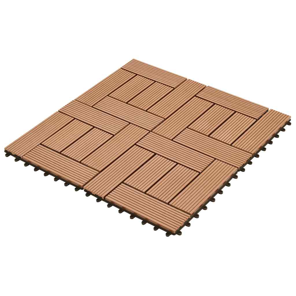 22 pcs Decking Tiles 30x30 cm 2 sqm WPC Black