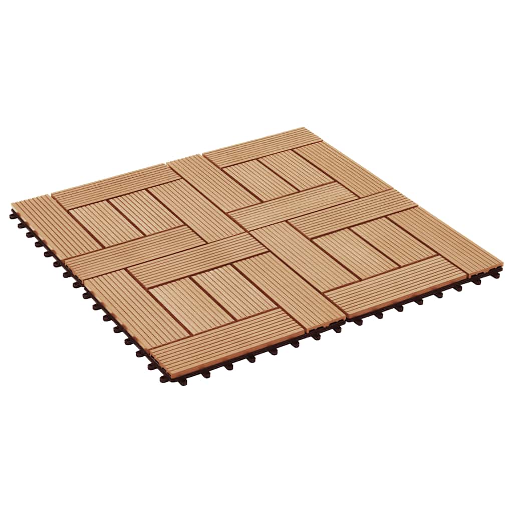 22 pcs Decking Tiles 30x30 cm 2 sqm WPC Teak Colour