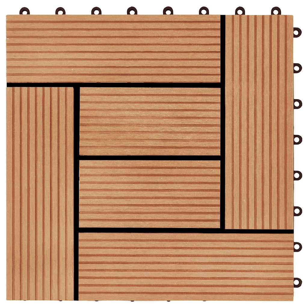 22 pcs Decking Tiles 30x30 cm 2 sqm WPC Teak Colour