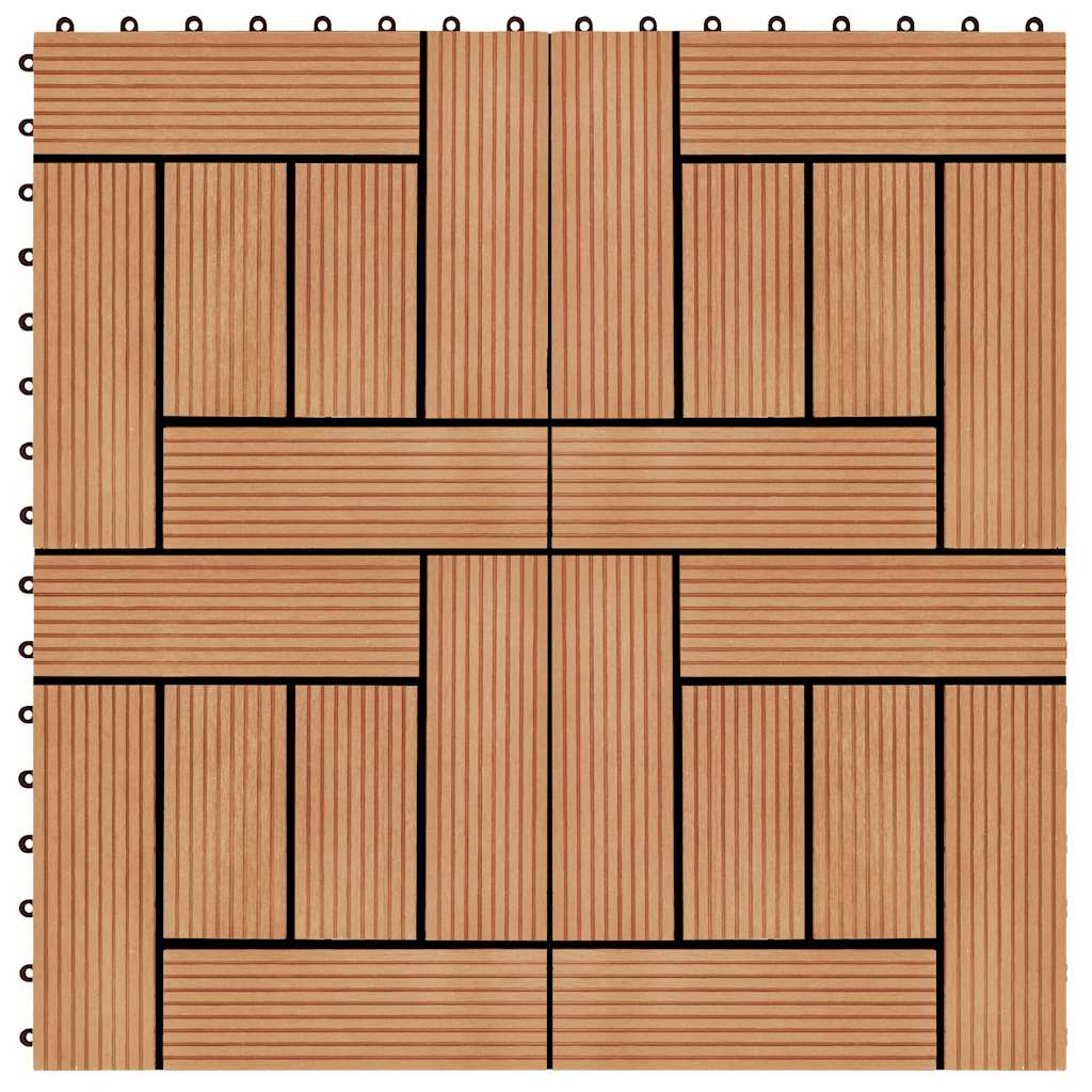 22 pcs Decking Tiles 30x30 cm 2 sqm WPC Teak Colour