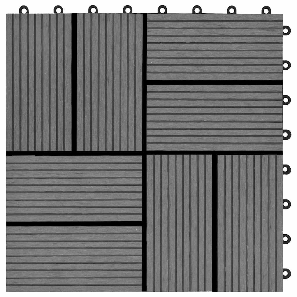 22 pcs Decking Tiles 30x30 cm 2 sqm WPC Grey