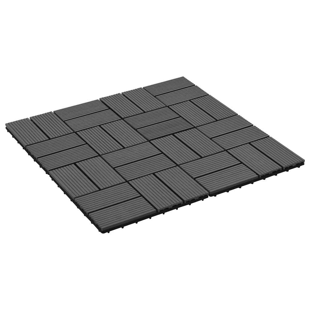 22 pcs Decking Tiles 30x30 cm 2 sqm WPC Black