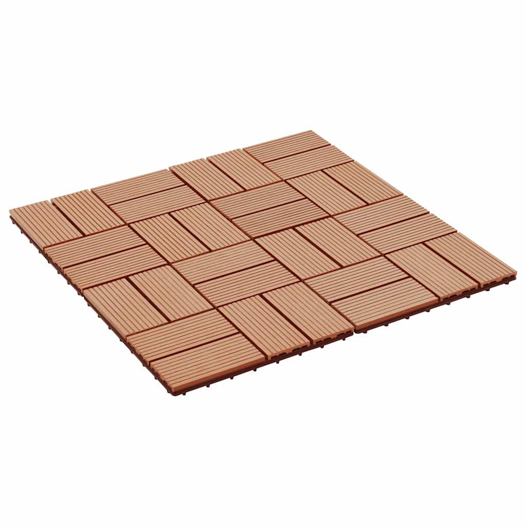 22 pcs Decking Tiles 30x30 cm 2 sqm WPC Teak Colour