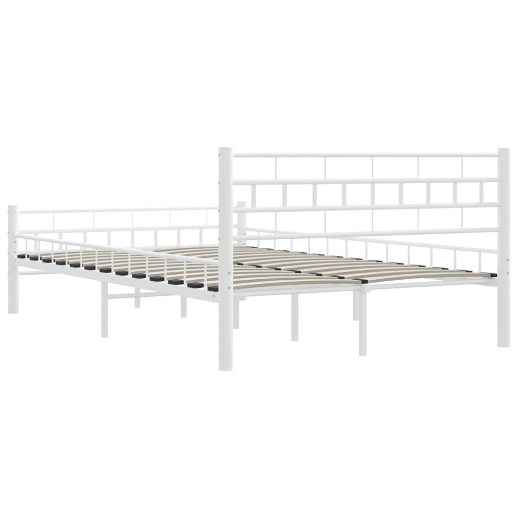285298 vidaXL Bed Frame White Metal 140x200 cm