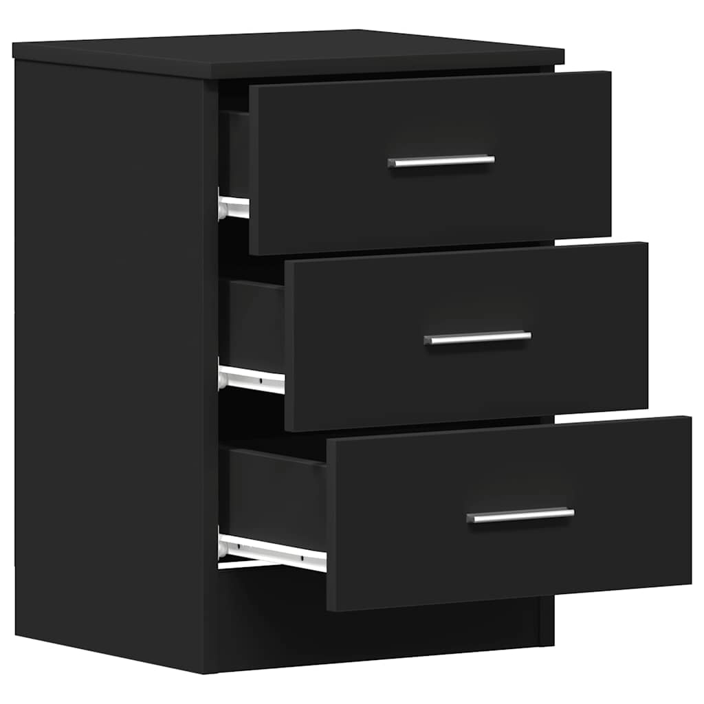 Bedside Cabinets 2 pcs Black 38x35x56 cm Engineered Wood