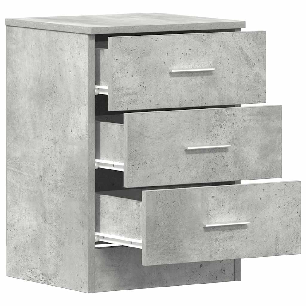 Bedside Cabinet Concrete Grey 38x35x56 cm Engineered Wood