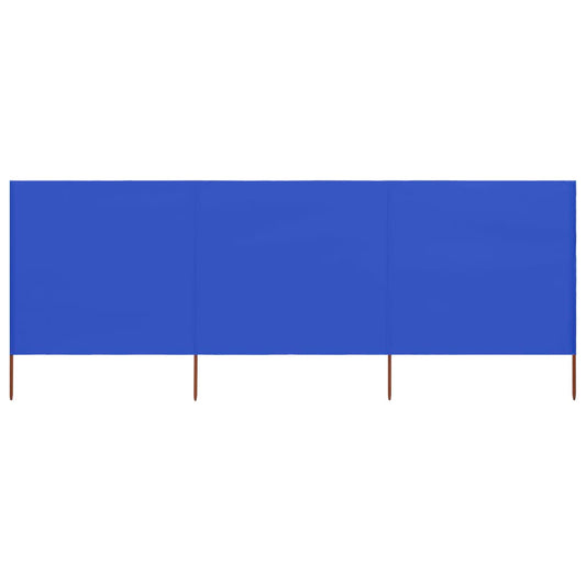 3-panel Wind Screen Fabric 400x80 cm Azure Blue
