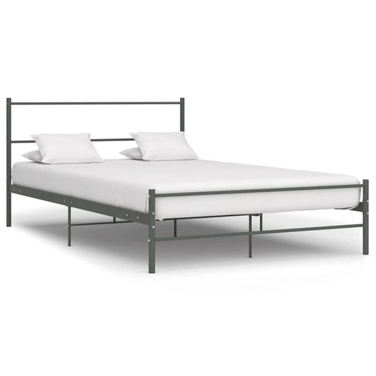 284686 vidaXL Bed Frame without Mattress Grey Metal 120x200 cm