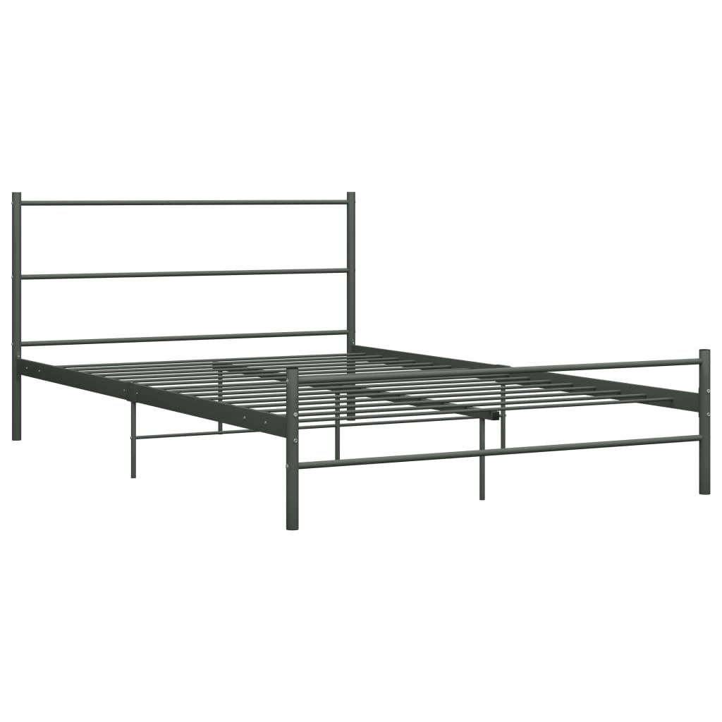 284686 vidaXL Bed Frame without Mattress Grey Metal 120x200 cm