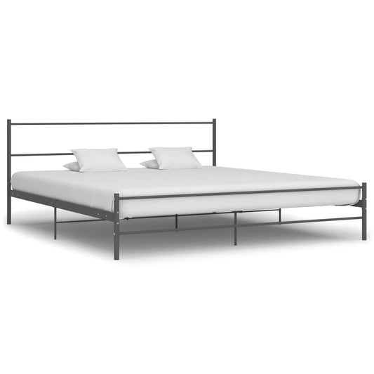 284687 vidaXL Bed Frame without Mattress Grey Metal 200x200 cm