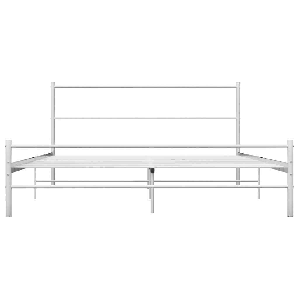 284695 vidaXL Bed Frame without Mattress White Metal 140x200 cm