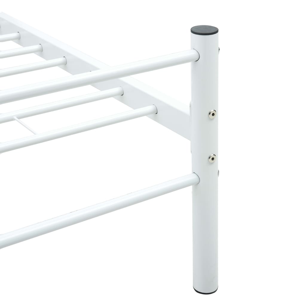 284695 vidaXL Bed Frame without Mattress White Metal 140x200 cm