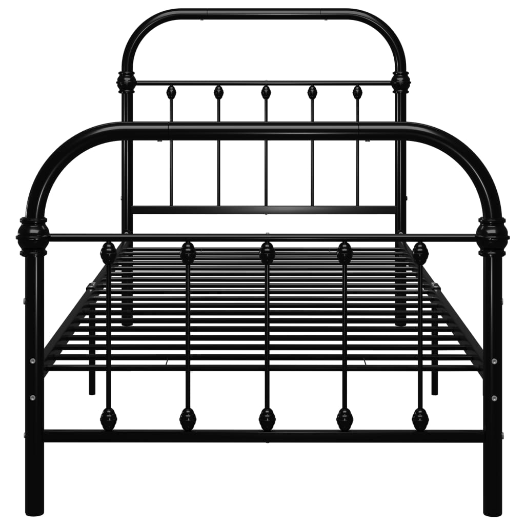 284498 vidaXL Bed Frame without Mattress Black Metal 90x200 cm