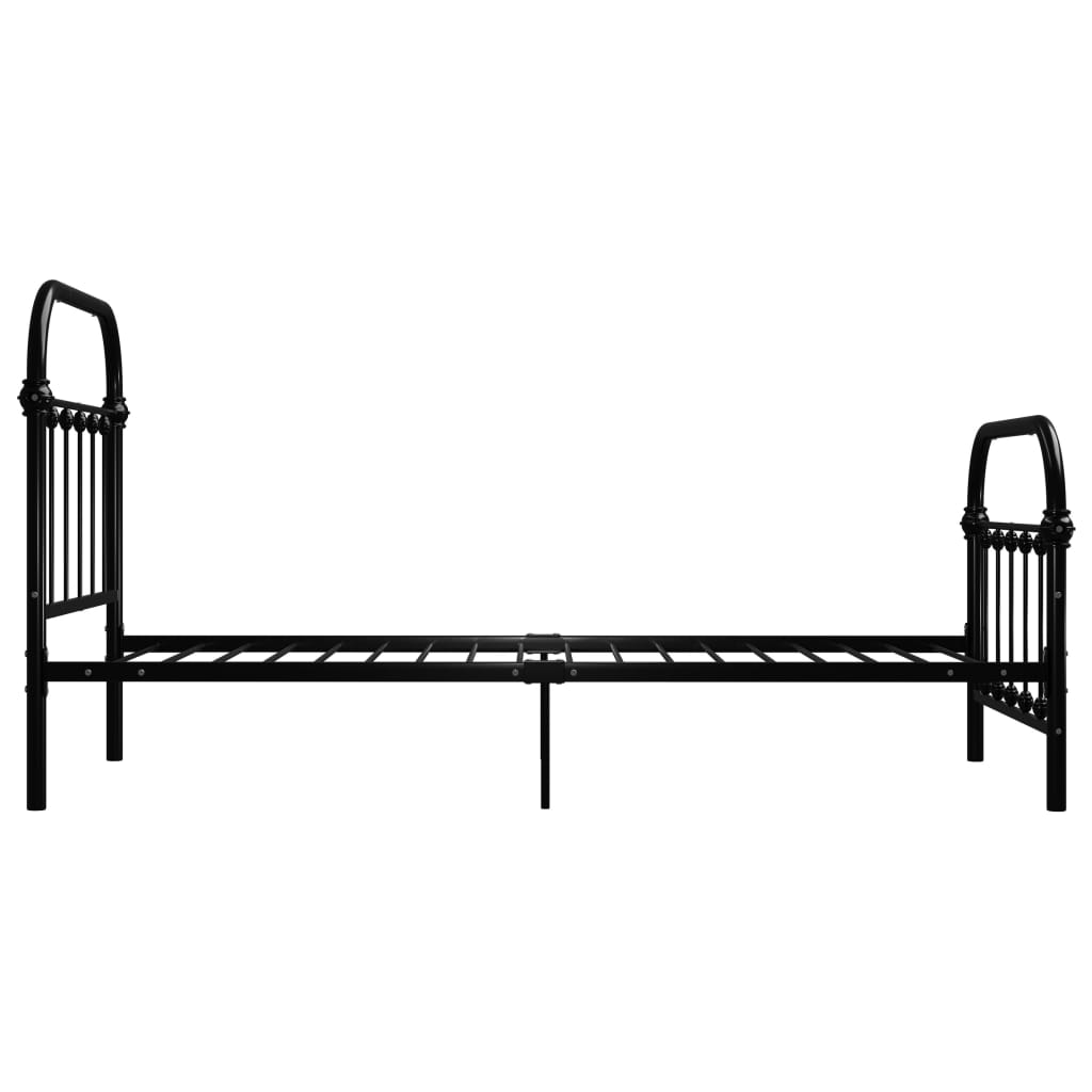 284498 vidaXL Bed Frame without Mattress Black Metal 90x200 cm