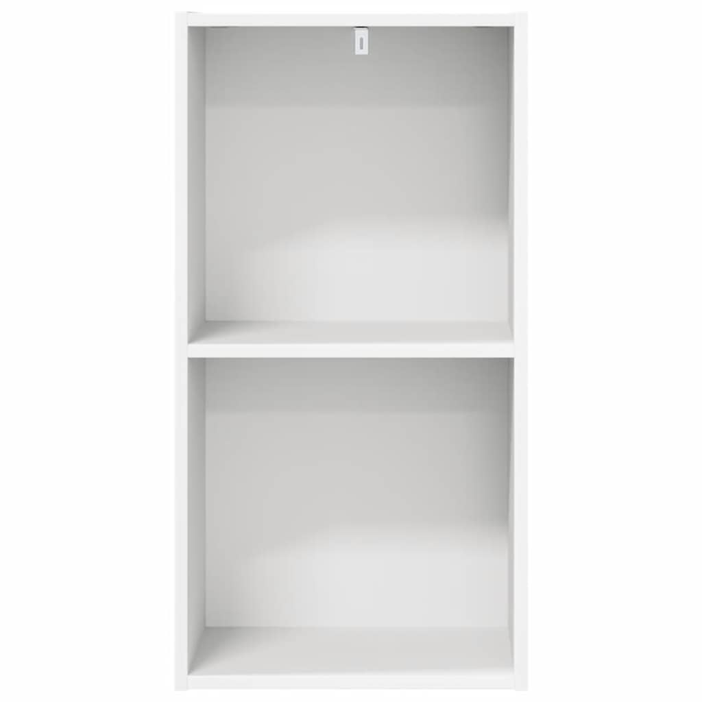 2-Tier Book Cabinet White 40x30x76.5 cm Engineered Wood